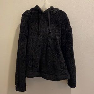 Women’s fluffy black hoodie